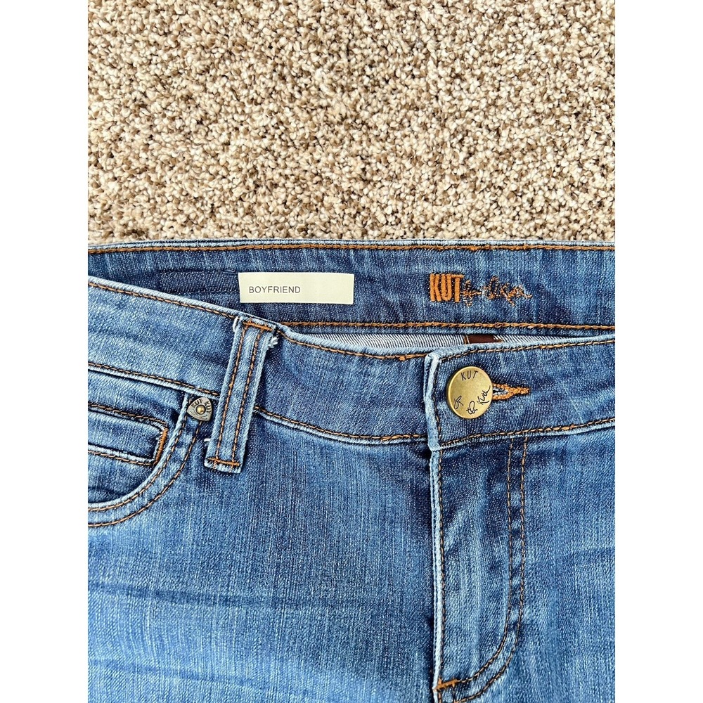 Kut From The Kloth Boyfriend Jeans Distressed Medium Wash Denim Women's Size 4 - Picture 3 of 7